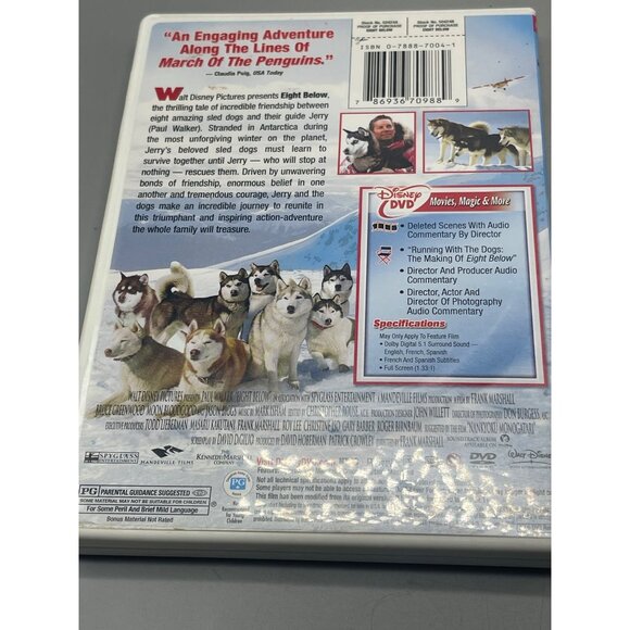 Walt Disney Eight Below DVD Paul Walker Spyglass Entertainment Inspired READ - Picture 2 of 3